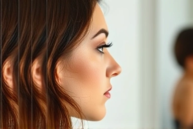 Person choosing eyebrow mascara color for natural look.