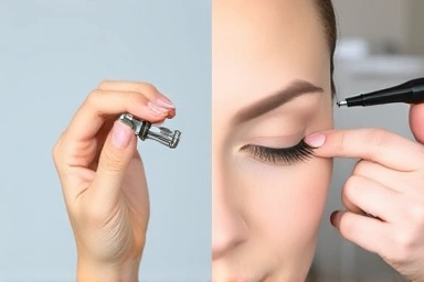 Lash curler vs. lash lift treatment comparison.