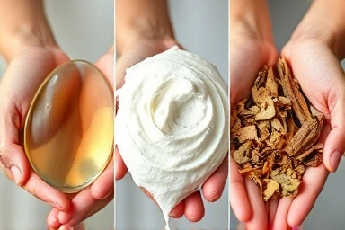 Diverse ingredient textures symbolizing foot callus treatment options.