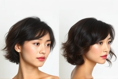 Matte vs glossy garmaperm hair styles, showcasing different wax finishes.