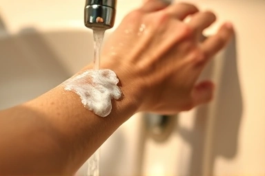 Gentle exfoliation with a soft washcloth