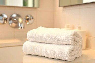 Clean Italian towel and moisturizer for skin care