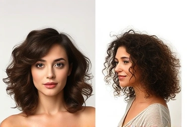 Jelly perm vs hippie perm hairstyles, contrasting curl types.