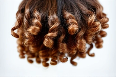 Close-up comparison of jelly perm and hippie perm hair textures.