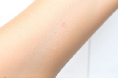 Smooth skin with diminished keratosis pilaris bumps.