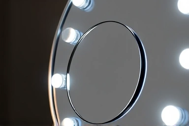 Close-up of advanced LED makeup mirror features