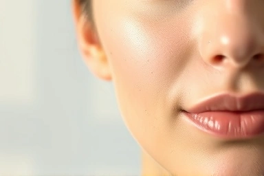 Glowing skin illuminated by gentle light.