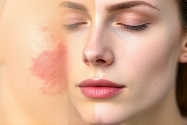 Skin irritation vs. calm, hydrated skin.