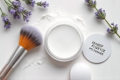 Makeup Forever HD Powder, makeup brush, lavender aesthetic