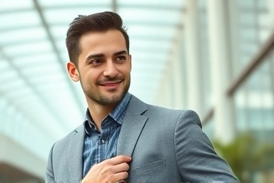 Confident man feeling fresh and odor-free