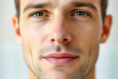 Man with clean, well-groomed nose and face.