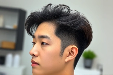 Sophisticated Korean man's az perm and down perm hairstyle