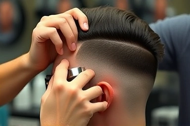 Barber styling men's az perm and down perm for neatness