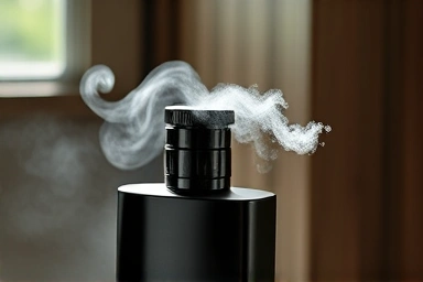 Sleek men's body lotion bottle with a hint of luxurious fragrance.