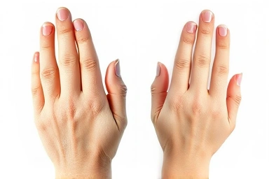 Before and after transformation of cuticles using a nail drill.