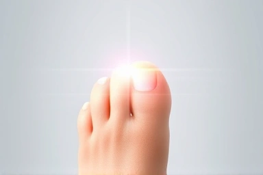 Light penetrating toenail layers for treatment