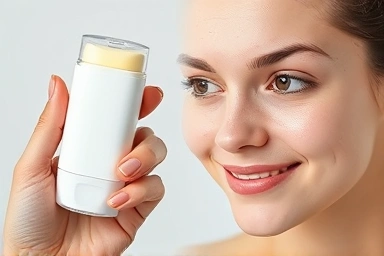 Light sunscreen texture and satisfied user with clear skin.
