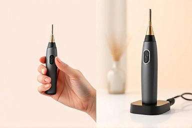 Sleek manual and modern automatic nose hair trimmers.