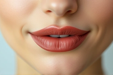 Natural overlip achieved with lip pencil, subtle volume enhancement.