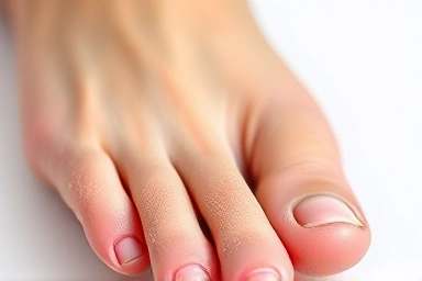 Smooth, healthy foot with exfoliated skin.