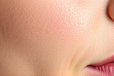 Healthy, calm skin texture with natural glow.