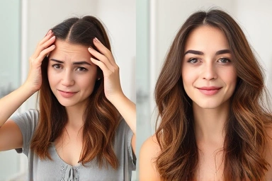 Contrast of uneven vs even self-dyed hair.
