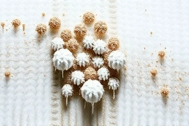 Symbolic representation of bacteria on a shower towel