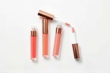 Elegant lip gloss tubes and applicators.