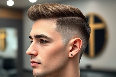 Perfectly styled two-block haircut on a man