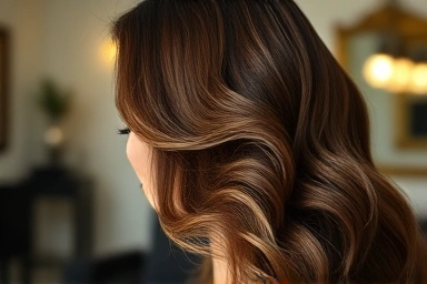 Woman with voluminous, natural-looking styled hair.