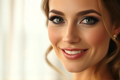 Elegant wedding guest makeup for radiant, flawless skin.