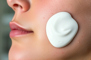 Dry, flaky skin with redness, moisturizer application