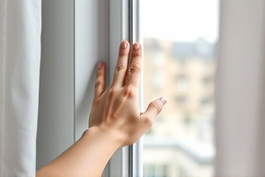 Close-up of high-performance window frame, symbolizing insulation