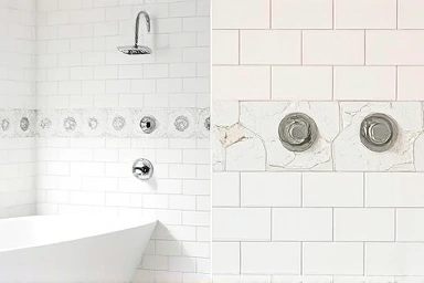 Bathroom tile overlay risk vs. reward comparison