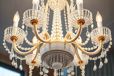 Close-up of a decorative chandelier detail.