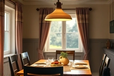 Cozy dining room with perfectly lit table