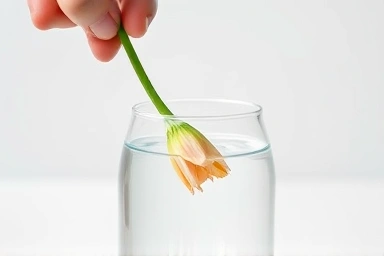 Flower arrangement, stem in water, freshness, delicate detail