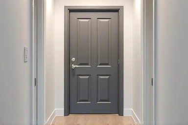 Modern front door with new film installation.