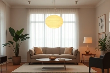 George Nelson Bubble Lamp in a modern living room