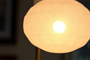 Close-up of George Nelson Bubble Lamp texture and light