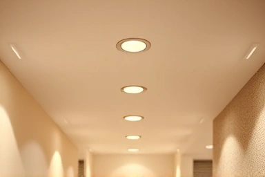 Precise spacing of recessed hallway ceiling lights