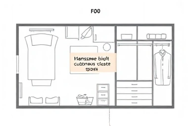 Conceptual diagram of dead space optimization with a Hanssem closet.