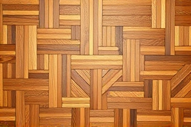 Close-up of herringbone wood floor pattern and texture