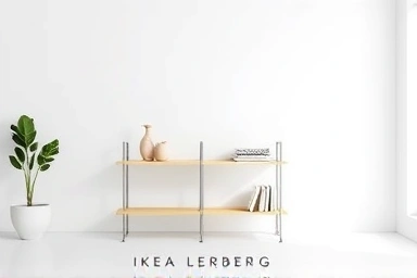 IKEA Lerberg shelf used for stylish home decor and storage.