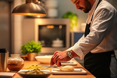 Shadow-free cooking illuminated by kitchen under-cabinet lights