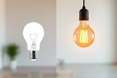 Comparison of LED and incandescent light bulbs