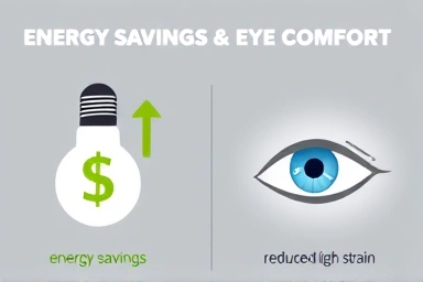 Energy savings and eye comfort from lighting