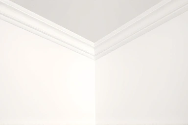 Expertly finished corner without molding, smooth surface