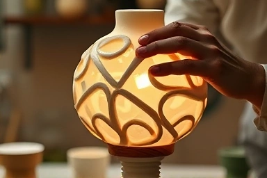Crafting an eco-friendly Jesmonite object lamp