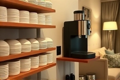 Smart storage for small living room home cafe